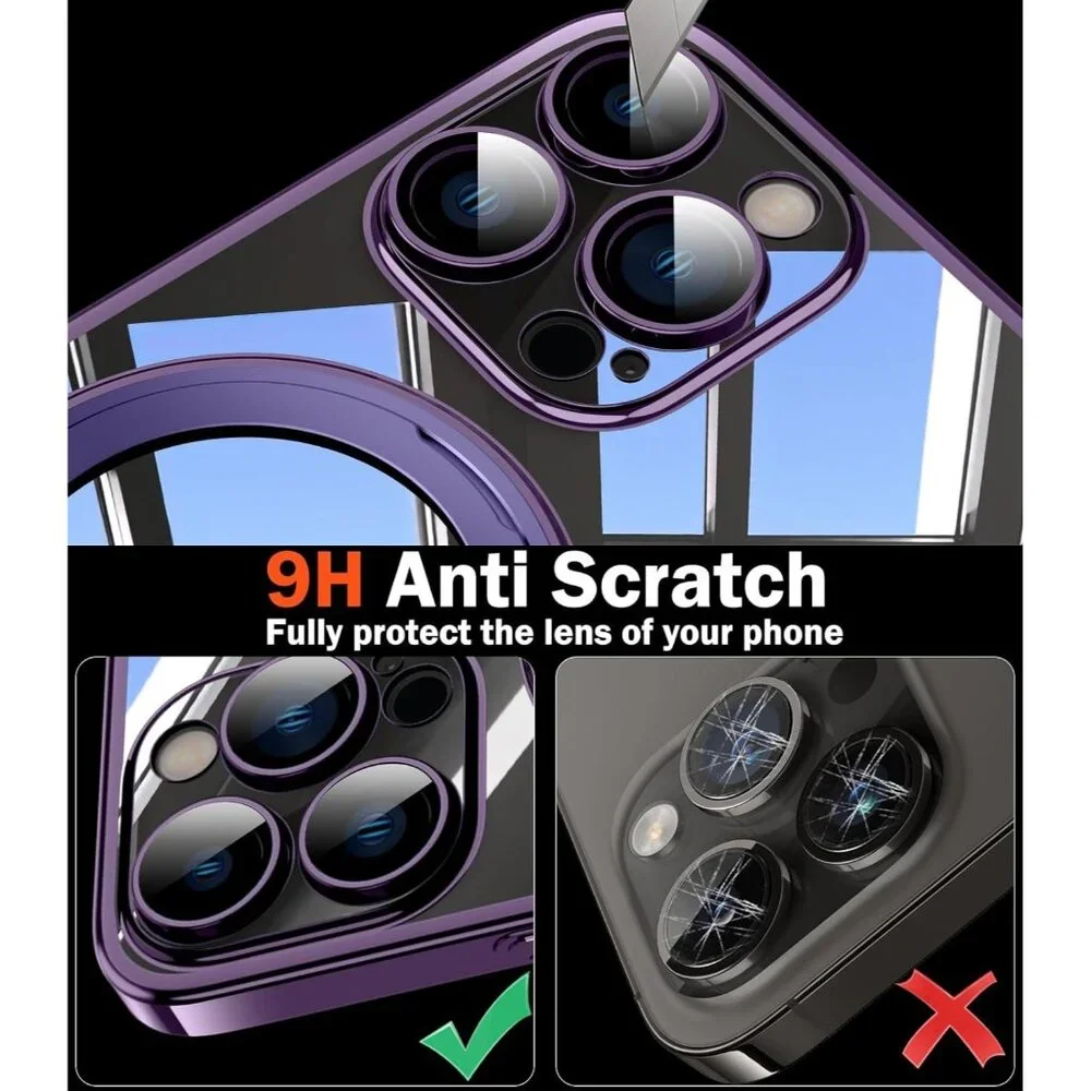 360° Rotatable Magnetic Ring for iPhone 13 Case‎ Clear Lens Protection